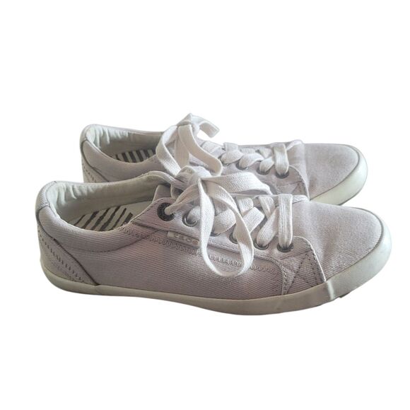 Taos Star Sneakers Women's Size 7 Beige Casual Walking Flat Shoes Beachy Comfort - Picture 2 of 9